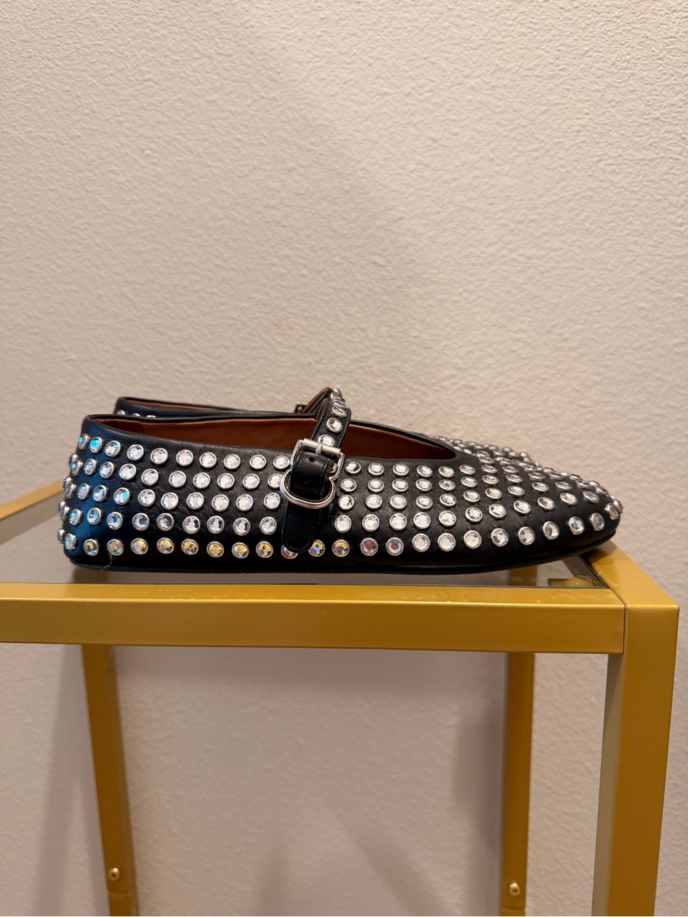 ALAÏA Black Rhinestone Lambskin Ballet Flats, 39 - Picture 6 of 10